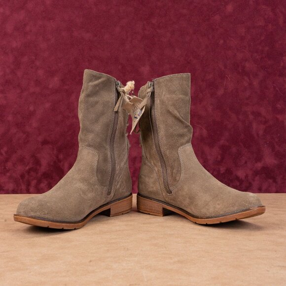 Sofft Wmn Sharnell Low Distress Beige Suede Waterproof Back Lace-up Boots 6.5 - Picture 2 of 8